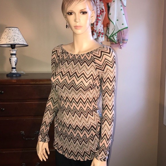 Alfani Tops - Alfani chevron pattern silk blouse